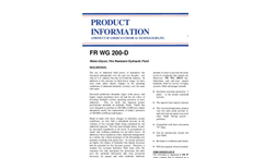 Water-Glycol - FR WG 200-D - Fire-Resistant Hydraulic Fluid Brochure