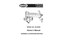 SpeeCo - Model 40100500-5-Ton - Electric Log Splitter - Manual