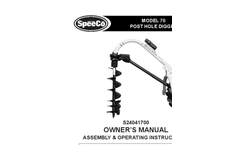 SpeeCo - Model 70 - Post Hole Digger - Manual