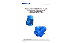 Koncar - Model 280 - 450 - Totally Enclosed Three Phase Low Voltage Squirrel Cage Induction Motors  Brochure