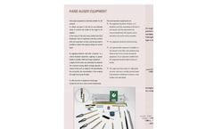 Hand auger equipment: augers