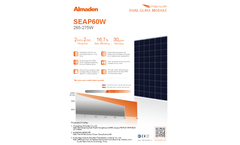 Almaden PTEROSAUR - Model SEAP60W 265-275W - 60-Cell Poly Dual Glass Module - Datasheet