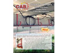 CAB Solar Introduces New Torque Tube Hangers for Under Panel Cable Management