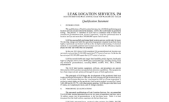 Leak Location Services Qualification Statement Brochure
