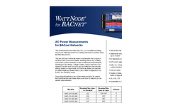 WattNode BACnet - Power and Energy Meters Brochure