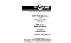 McFarlane - Model CTM - Mounted Harrows for Primary Tillage Manual