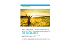 Food Safety Management Systems Auditor-Lead Auditor ISO 22000:2005 - Tech sheet
