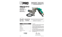 Model PRO20-012AD 12V 20 GPM - Fuel Transfer Pump - Manual