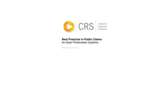 Best Practices in Public Claims for Solar Photovoltaic Systems pdf