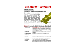 Bloom - Model Series 2100HC - Hydraulic Planetary Cable Winches - Datasheet