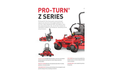 Gravely Pro-Turn - Model Z Series - Commercial Lawn Zero Turn Mowers - Datasheet
