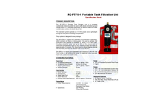 RCI - PTFU-1 - Portable Tank Filtration Unit Specifications