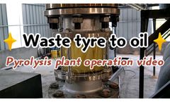 Waste tyre to oil recycling pyrolysis plant operation display