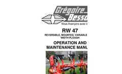 Model RW47 - Medium, Reversible Mounted Ploughs - Manual