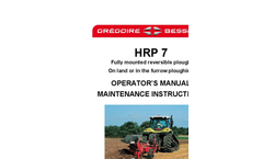 Model HRP7 - Reversible on Land Mounted Ploughs - Manual