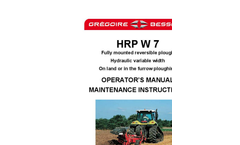 Model HRPW7 - Reversible on Land Mounted Ploughs - Manual