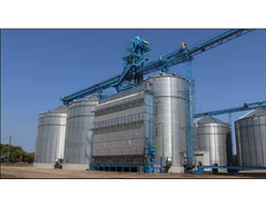 New Delux grain dryer at LaBolt Farmers Grain Co. in South Shore, SD, installed in July 2020, is rated at 3,300 bph at five points of moisture removal and 1,968 bph at 10 points. Photo courtesy of Delux Mfg. Co.