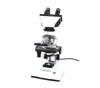 Gemko Labwell - Model G.S. 725-2 - Brass & Diecast Aluminium White & Black Laboratory Medical Research Microscope