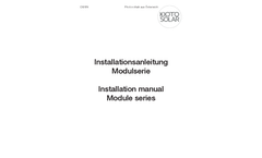 PV Modules Glass-Foil/Glass-Glass Modules - Installation Manual 