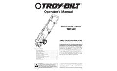 Troy-Bilt - Model TB154E - Electric Cultivator - Manual