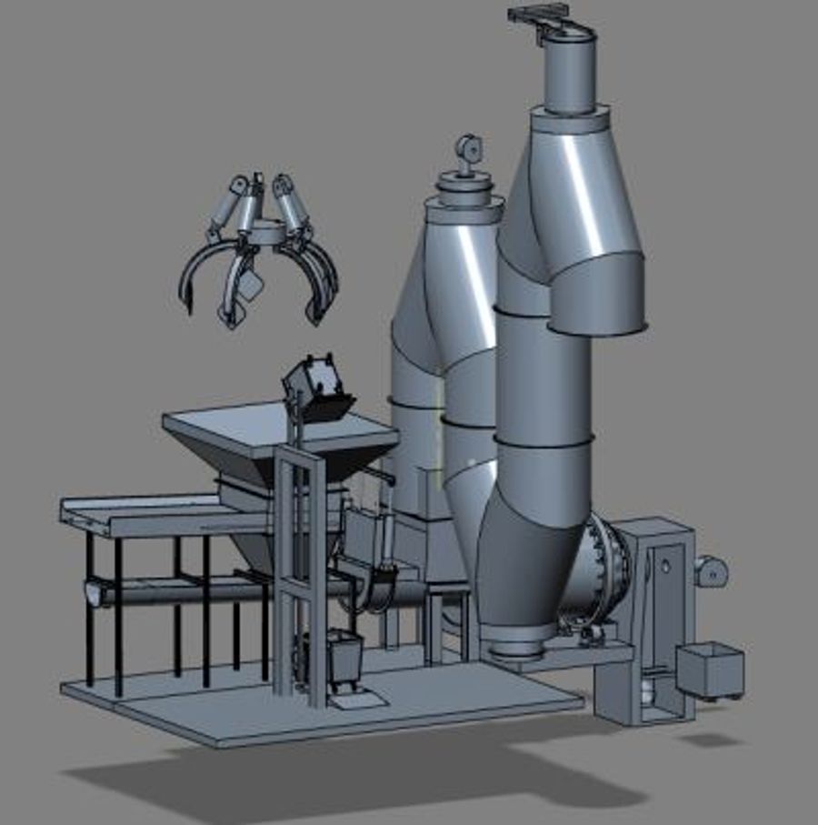 Photo 1 : Rotary kiln incinerator for hazardous waste with post combustion chamber
