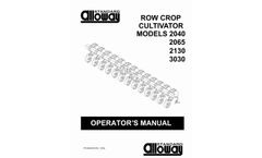 Alloway - Model 2040/2065/2130/3030 - Row Crop Cultivator - Manual