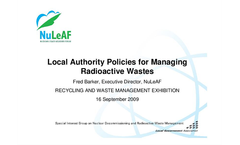 Local authority policies for managing radioactive waste Presentations Brochure (PDF 341 KB)