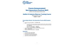 Course Announcement Best Aquaculture Practices (BAP) - Brochure