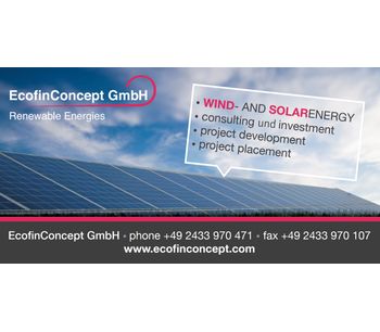 EcofinConcept realizes the marketing of 6.9 MWp solar parks