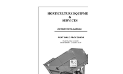 Peat Bale Processor - Operator’s Manual