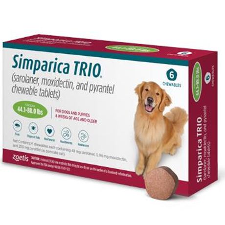 Simparica Trio - Sarolaner, Moxidectin, and Pyrantel Chewable Tablet
