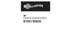 Gallagher - Model B1600 - Solar/Battery Fence Energizer Brochure