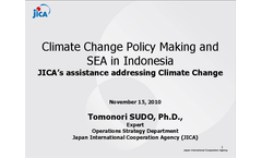 Climate Change Policy Making and SEA in Indonesia