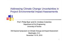 Addressing Climate Change Uncertainties in Project EIA
