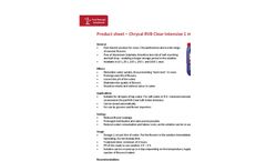 Chrysal - Model RVB - Clear Intensive Stimulates Brochure