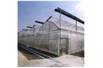 Model ST832 - Sawtooth Plastic Film Ventilation Greenhouse for Tropical Climate