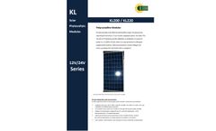 KL Solar - Model KL200 / KL220 - Solar Photovoltaic Modules - Brochure