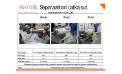 Rekitec - Model SP - Screw Separators for Slurry Processing System Brochure