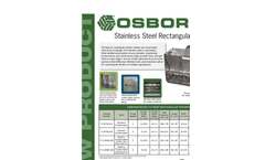 Osborne - Stainless Steel Rectangular Feeders Manual