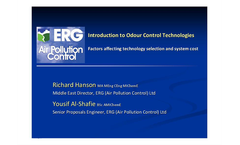 Odour Control Introduction - Factors Affecting Technology Selection and Cost Presentation