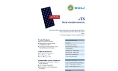 JT Solar - JTS-180M - Solar Module Monocrystalline Datasheet