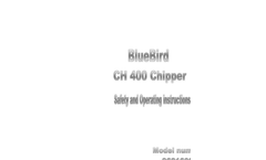 BlueBird - Model GX390 CH400H - Wood Chipper Manual