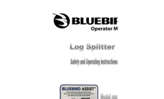 BlueBird - Model LS34H - Horizontal and Vertical Log Splitter Manual