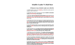 10 Reasons to buy a Schaffer Loader over a Skid Steer- Brochure