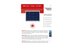 GMA Solar - Model GMA-M6-36-100W-L - Monocrystalline Solar Panel - Brochure