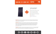 GMA Solar -  Model GMA-M5-72-195W-12V - Monocrystalline Solar Panels - Brochure