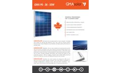 GMA Solar - Model GMA-P6-36-50W - Polycrystalline Solar Panel - Brochure