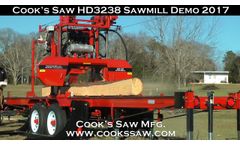 Cook's HD3238 Hydraulic Sawmill Demo - Video