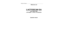 Lactoscan - Model SA - Milk Analyzer Manual