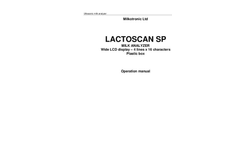 Lactoscan - Model SP - Milk Analyzer Datasheet